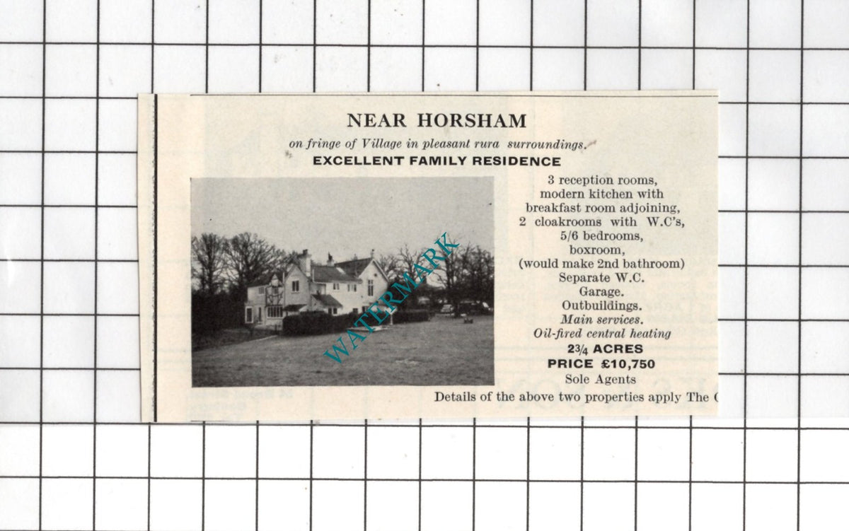 Horsham Sussex - 1967 Small House Sale Advert