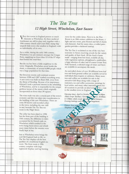 Claris's Tea Rooms Biddenden Kent The Tea Tree Winchelsea Sussex - c.2001 Advert