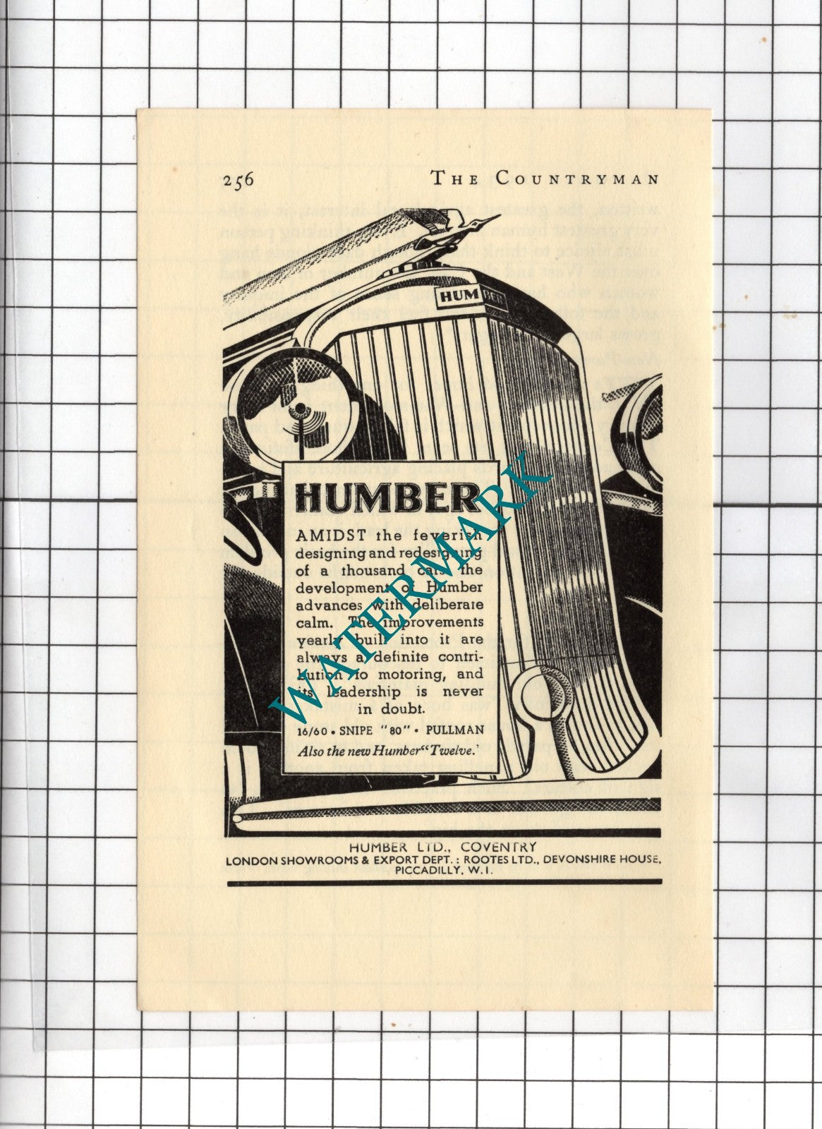 Humber Car Humber Ltd Coventry - 1934 Small Advert