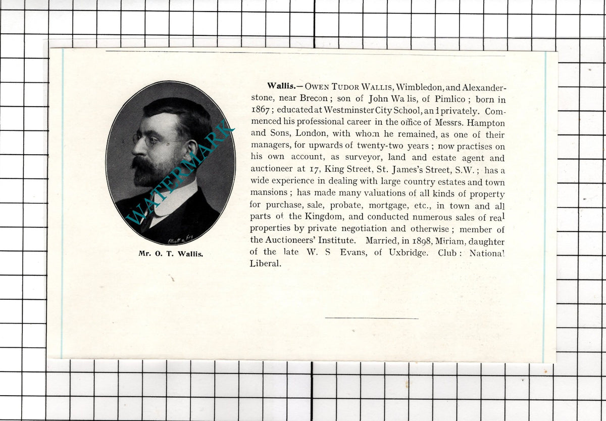 Owen Tudor Wallis Alexanderstone / Charles Henry Edward West - c.1905 Clipping