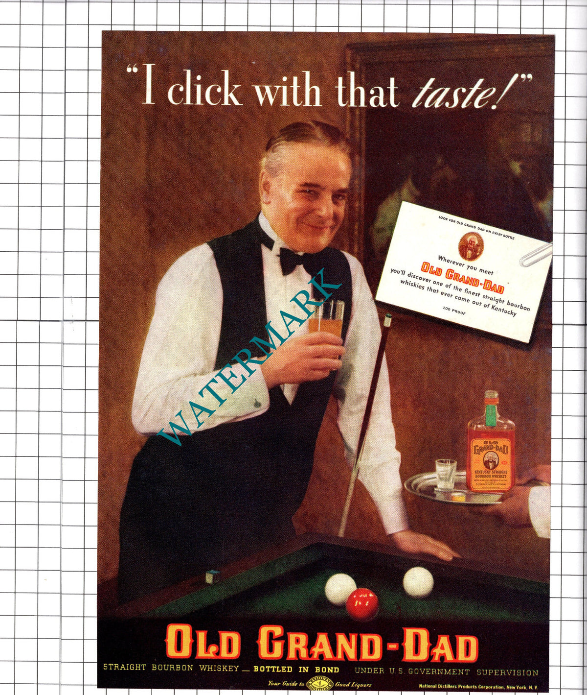 Coca Cola / Old Grand-Dad Whisky Advert -1937 Clipping / Print
