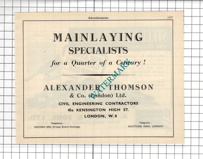 A Luson & Sons Ltd London / Alexander Thomson & Co London Ltd - 1951 Advert