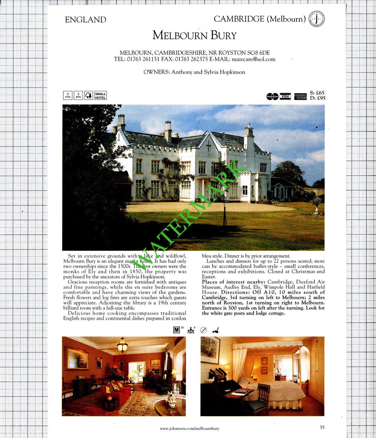 Melbourn Bury Cambridge / Crosby Lodge Hotel Carlisle Sedgwick -2001 Cutting