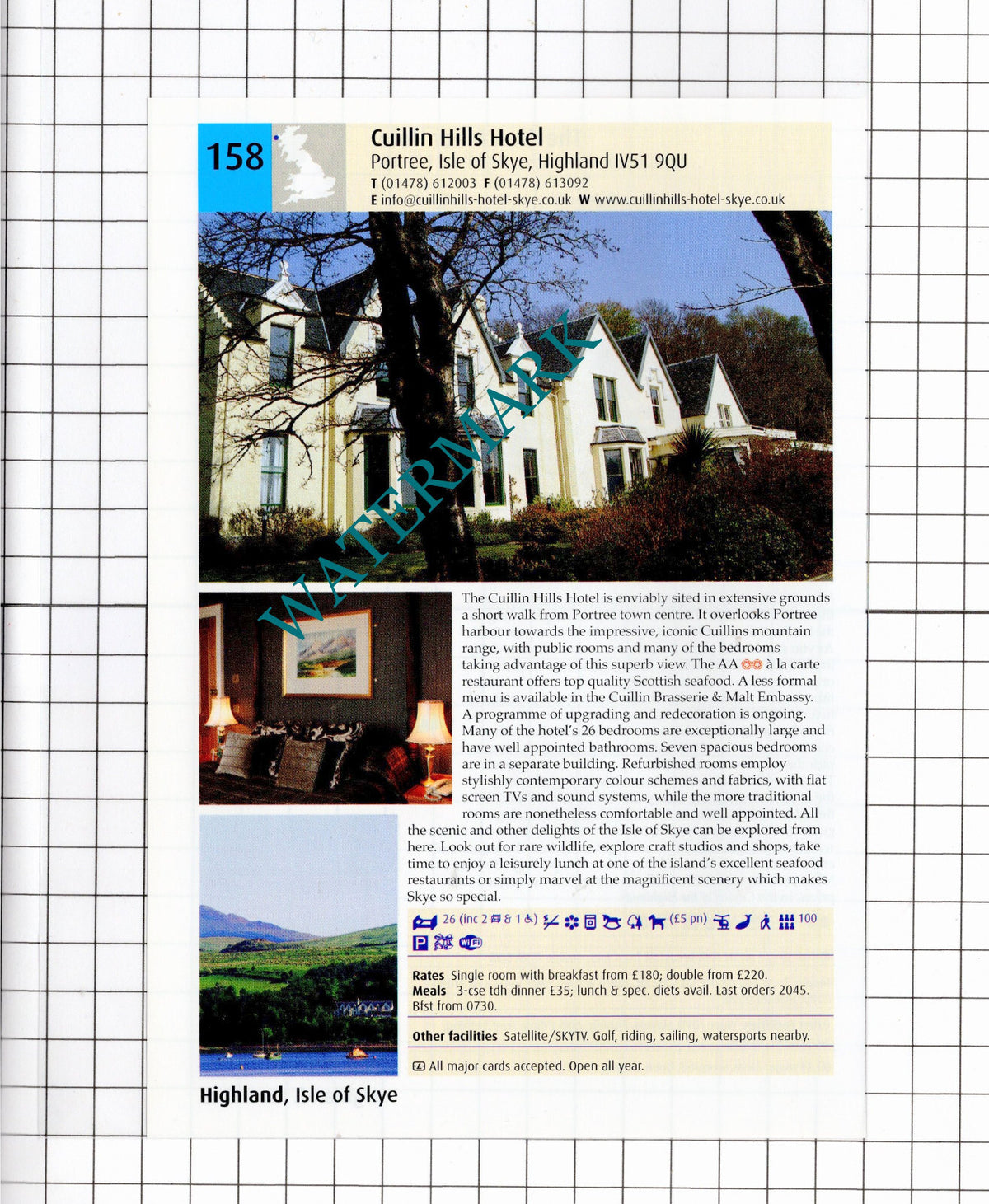 The Glen Mhor Hotel Inverness / Cuillin Hills Hotel Portree Skye -2011 Advert
