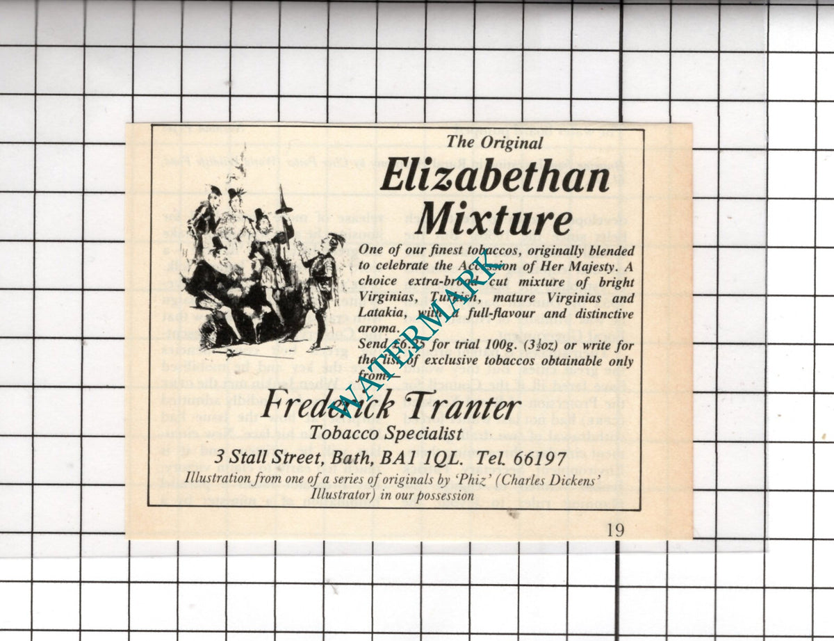 Frederick Tranter Tobacco Specialist Bath Somerset - 1984 Small Advert