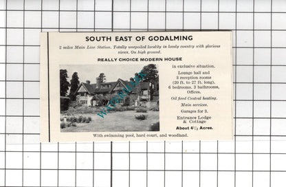 Godalming Surrey  / Petworth Sussex - 1967 SMALL House Advert