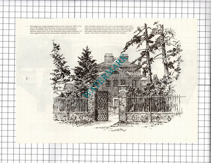 The Lodge Elm Park Court Pinner Middlesex / Dear's Farm - 1980s Clipping / Print