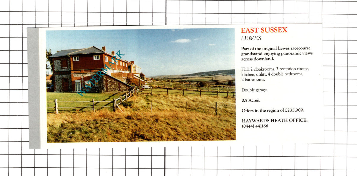 Lewes East Sussex Racecourse House Sale Advert - c.1991 Cutting