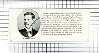 Charles Turner Hingham  School Prof Thomas Northcote Toller  -   c.1905 Clipping