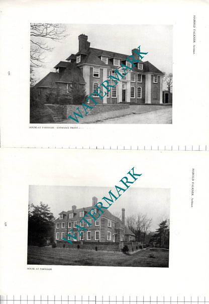 Houses At Farnham Surrey Harold Falkner Architect -   1911 Article / Print