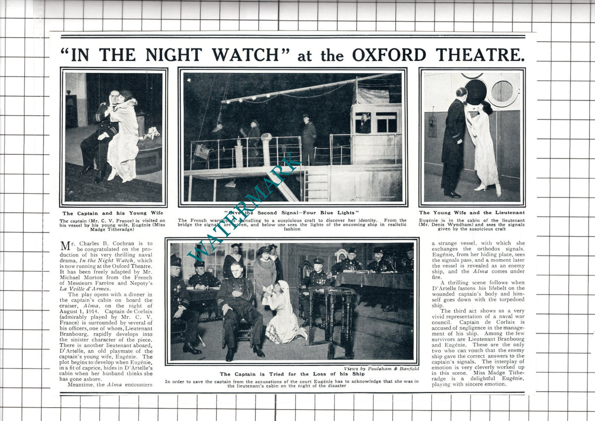 Mr Charles B Cochran Oxford Theatre CV France Madge Titheradge - 1919 Cutting