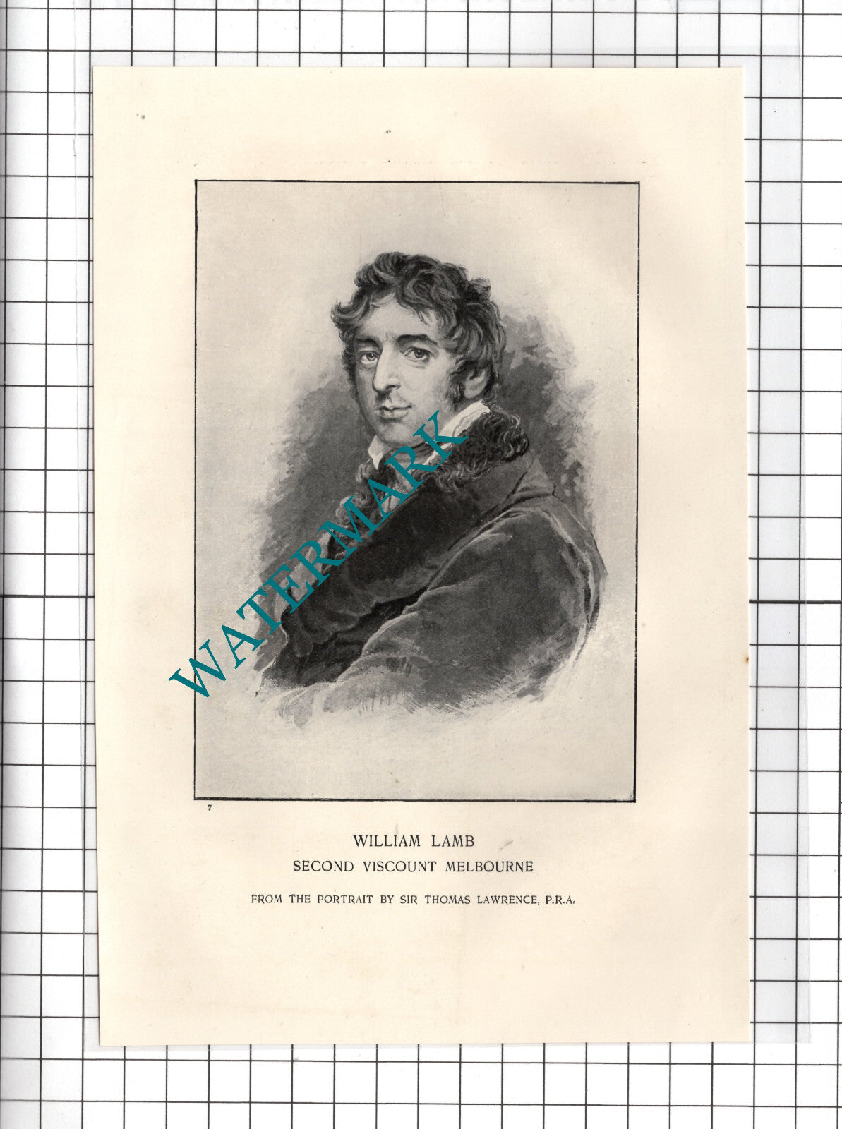 William Lamb Second Viscount Melbourne - 1898 Small Print