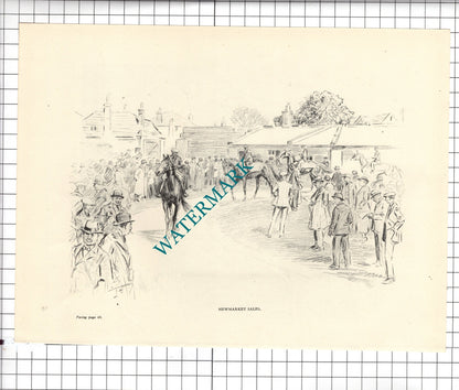 Newmarket Horseracing Sales  /   Racing Stables Horse - 1945 Clipping / Print