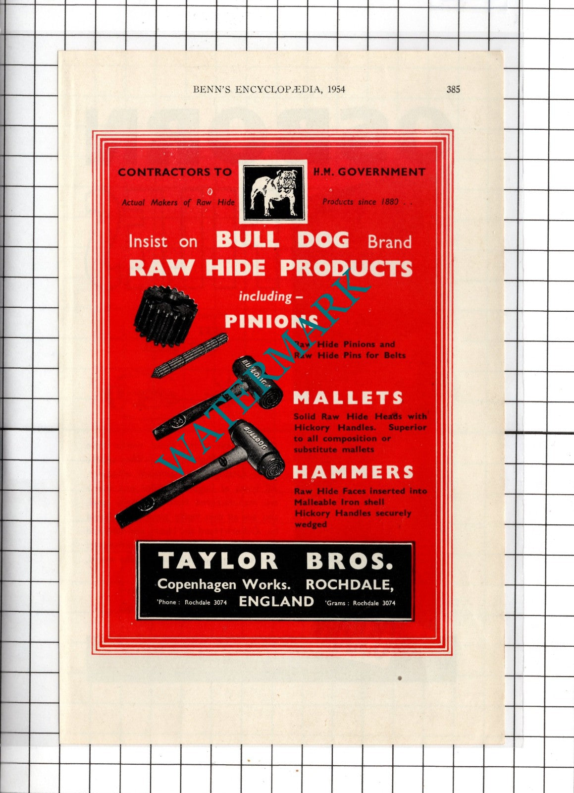 Taylor Bros Rochdale / Samuel Osborn & Co Ltd Steel Sheffield - 1954 Advert