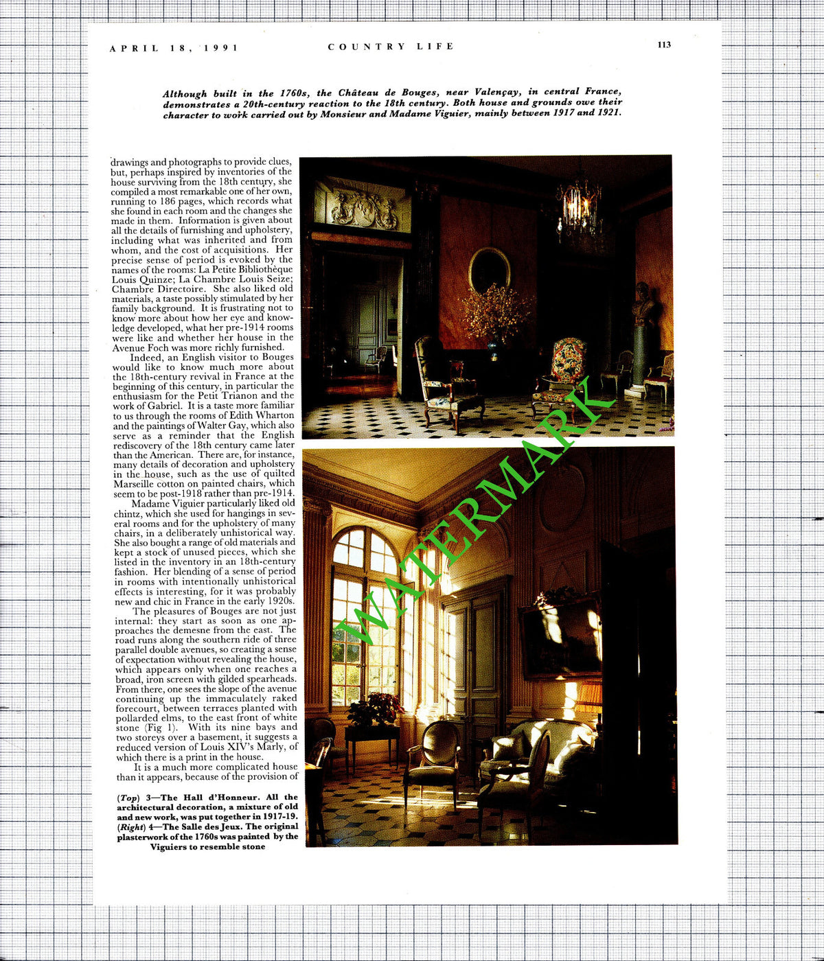 Chateau De Bouges Berry France Viguier - 1991 Article