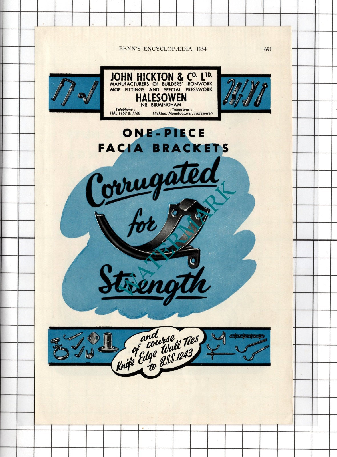 John Hickton & Co Ltd Halesowen Benjamin Priest & Sons Ltd Old Hill  1954 Advert