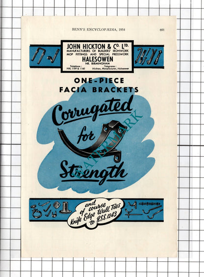 John Hickton & Co Ltd Halesowen Benjamin Priest & Sons Ltd Old Hill  1954 Advert