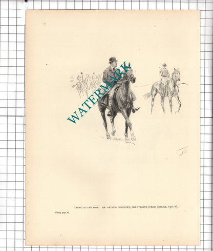 Mr Arthur Coventry / Newmarket Clock Tower Horse Racing -  1945 Clipping / Print