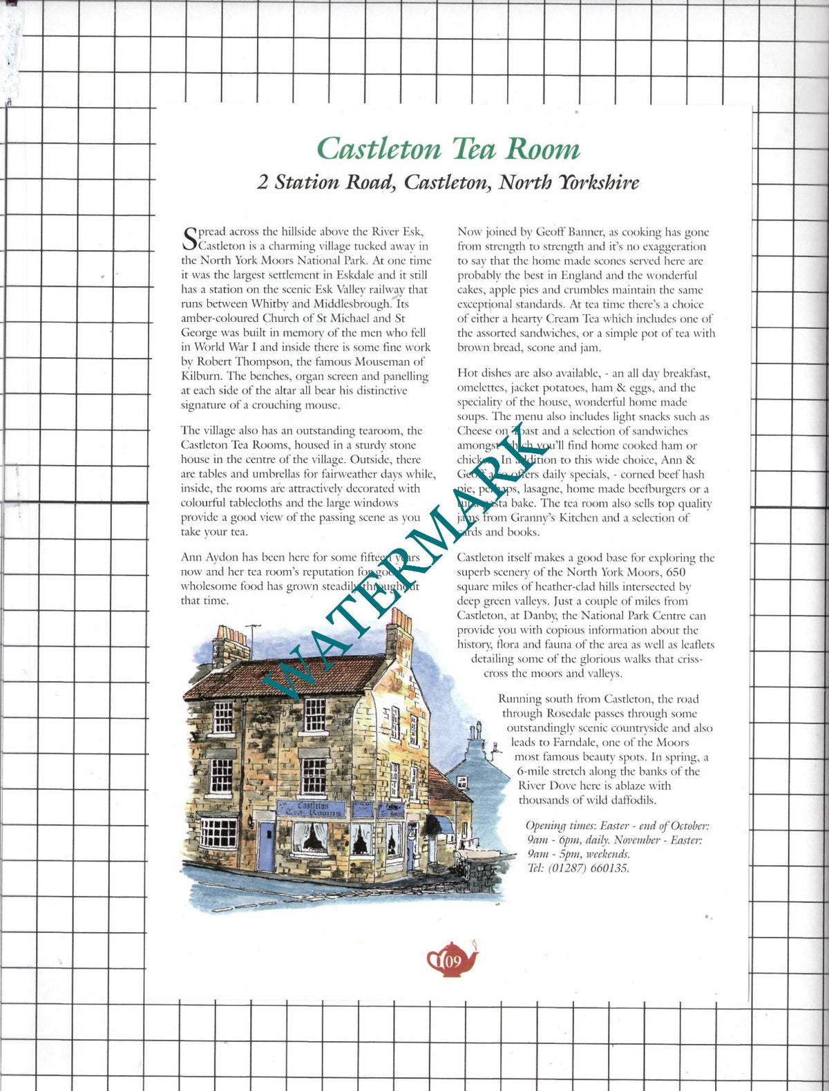 Castleton Tea Room Castleton Yorkshire / Prudom House Goathland -c.2000 Advert