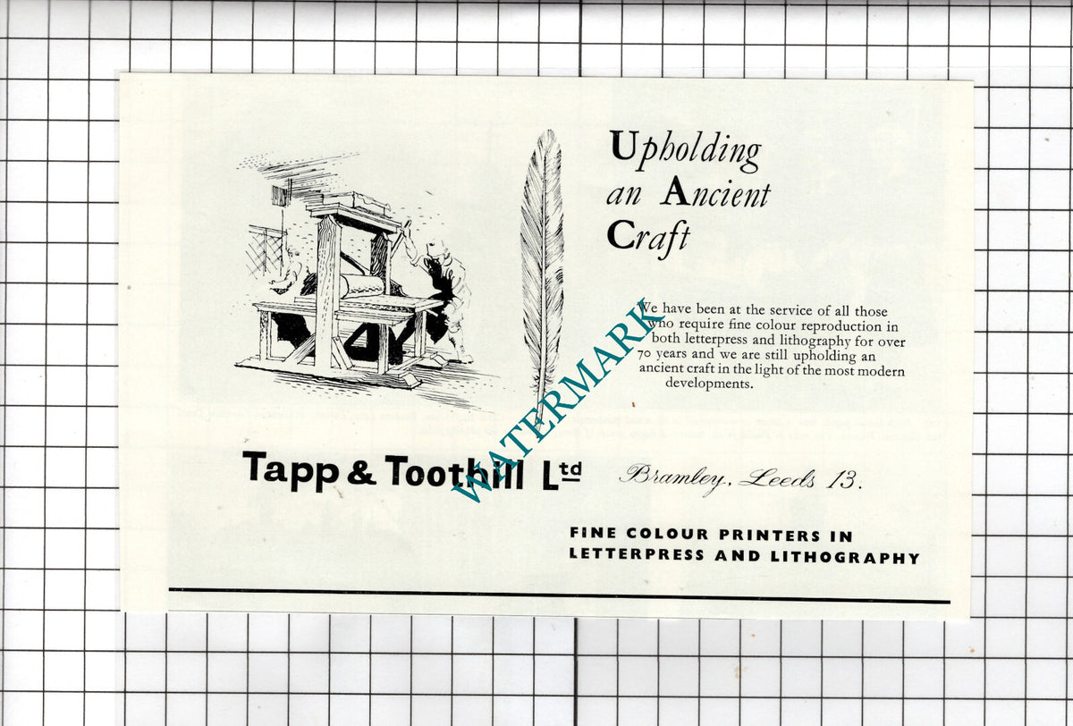 Tapp & Toothill Ltd Bramley Leeds Yorkshire   - 1957  Advert
