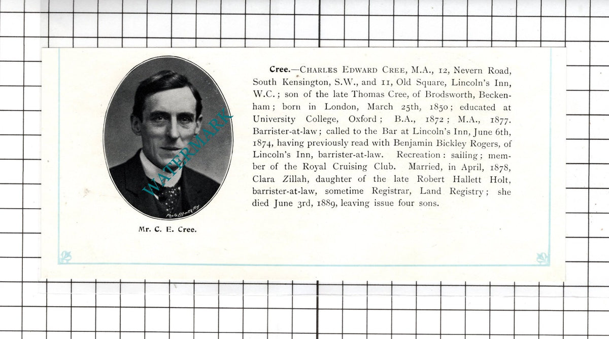 Charles Edward Cree / Norman Carlyle Craig Scarborough -  c.1905 Clipping