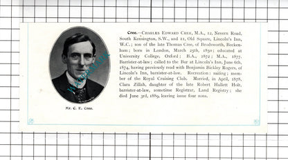 Charles Edward Cree / Norman Carlyle Craig Scarborough -  c.1905 Clipping
