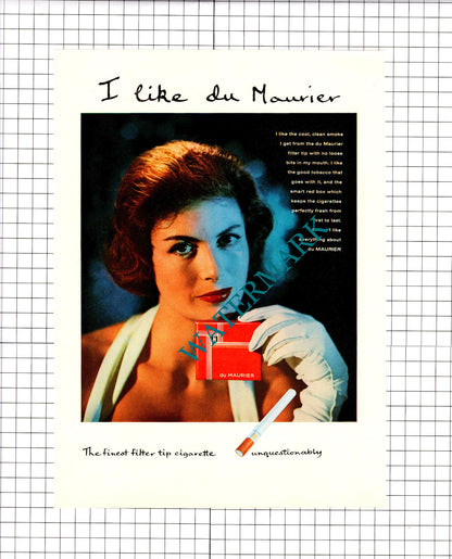 Du Maurier Cigarettes / Rover 3 Litre Car Advert - 1959 Clipping / Print
