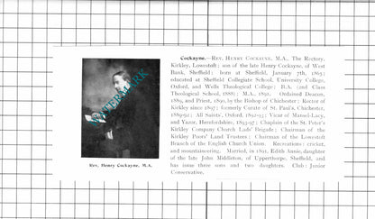 Rev Henry Cockayne Kirkley Lowestoft / Rev Arthur Garry Copeman  -1911 Clipping