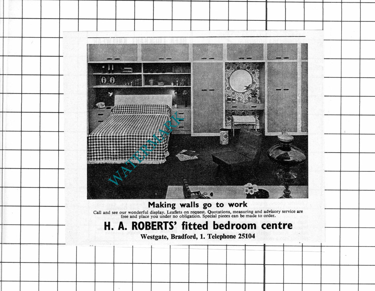 H A Roberts Fitted Bedroom Centre Bradford Yorkshire Advert - 1968 Clipping
