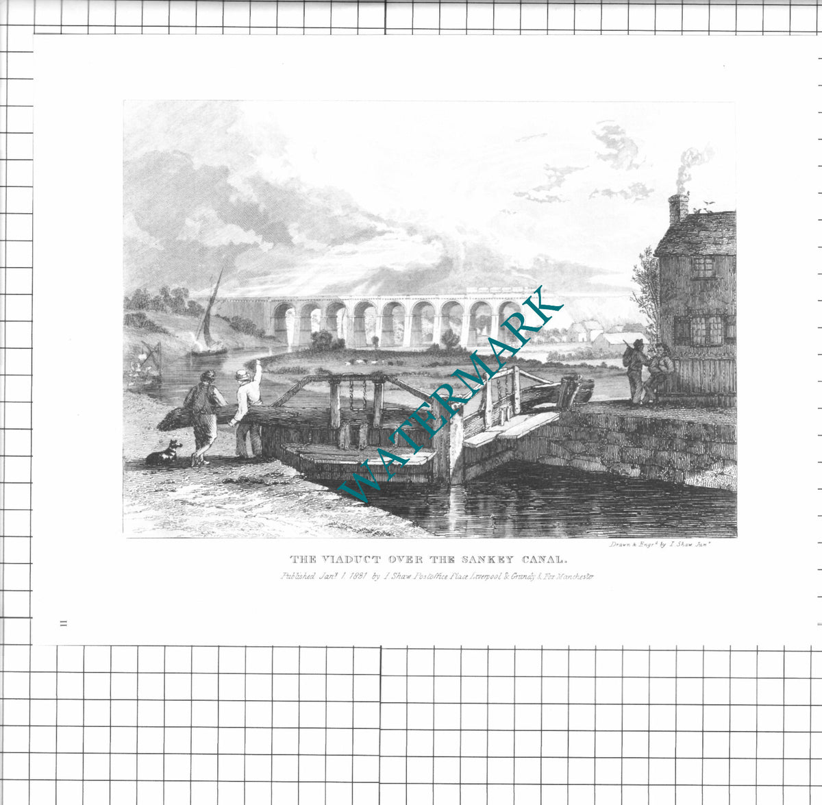 Sankey Canal Viaduct  I Shaw - 1980 Print