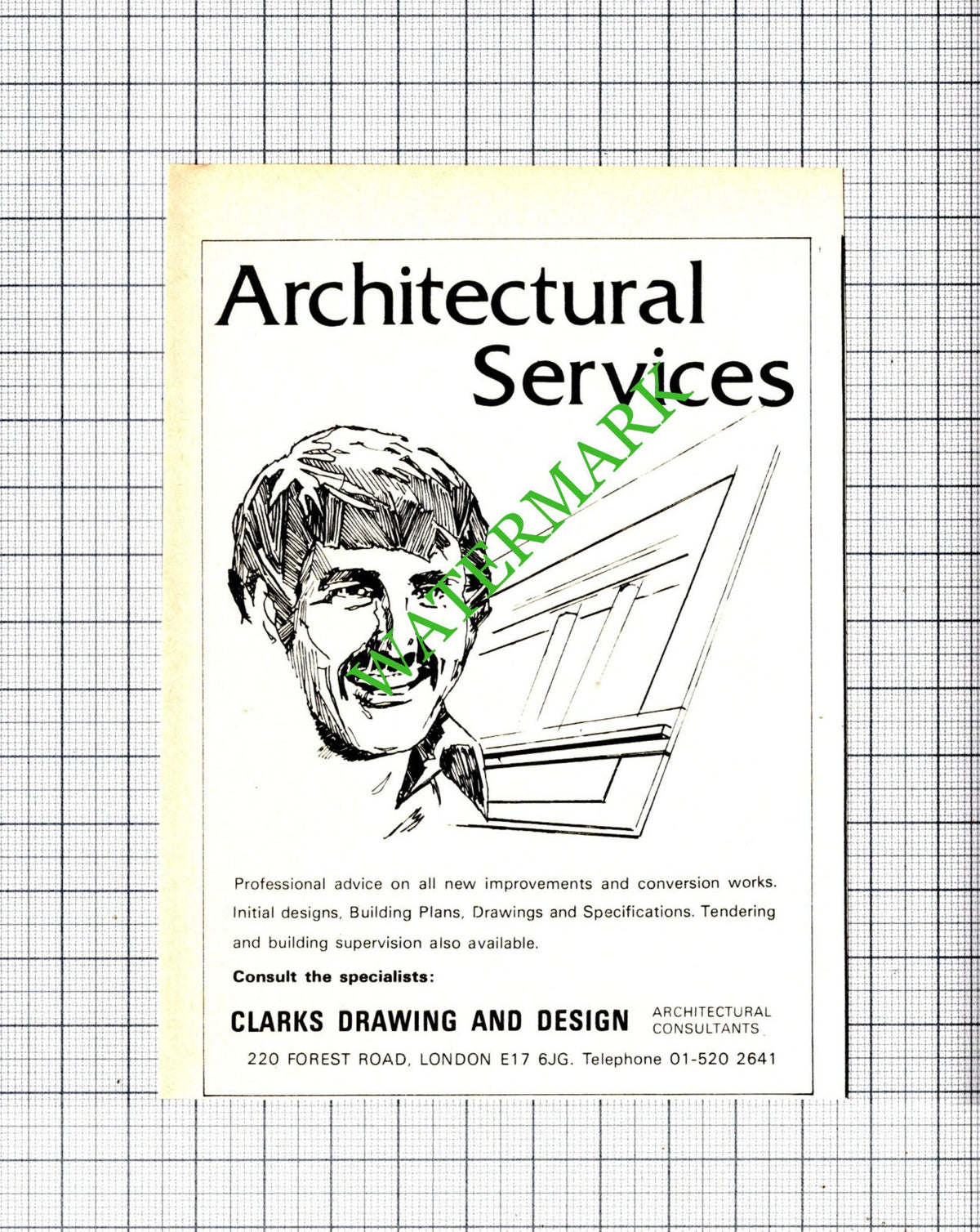 Clarks Drawing and Design London E17 Advert - 1975 Small Cutting