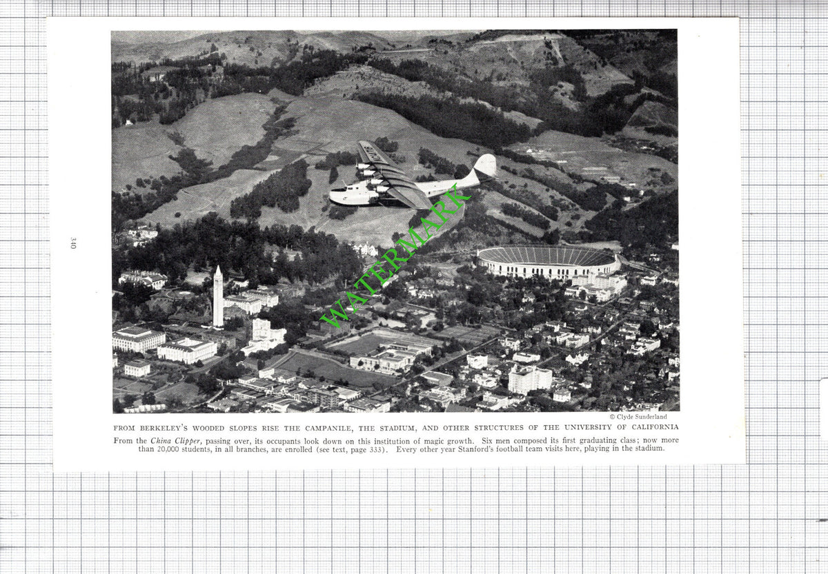 University Of California China Clipper  - c.1936 Cutting / Print