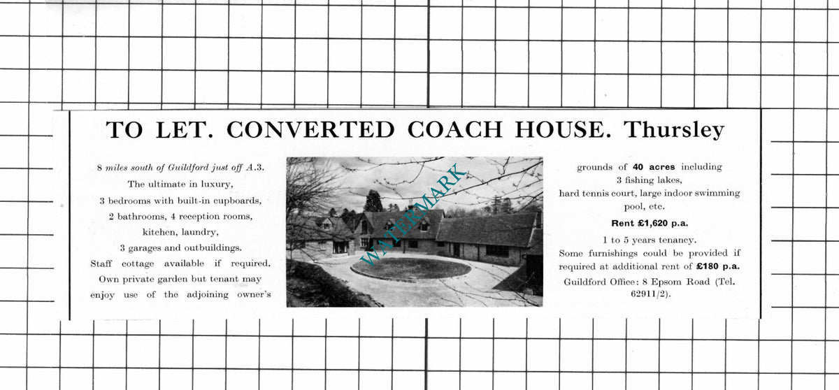 Thursley Surrey House  Advert - 1967 Cutting