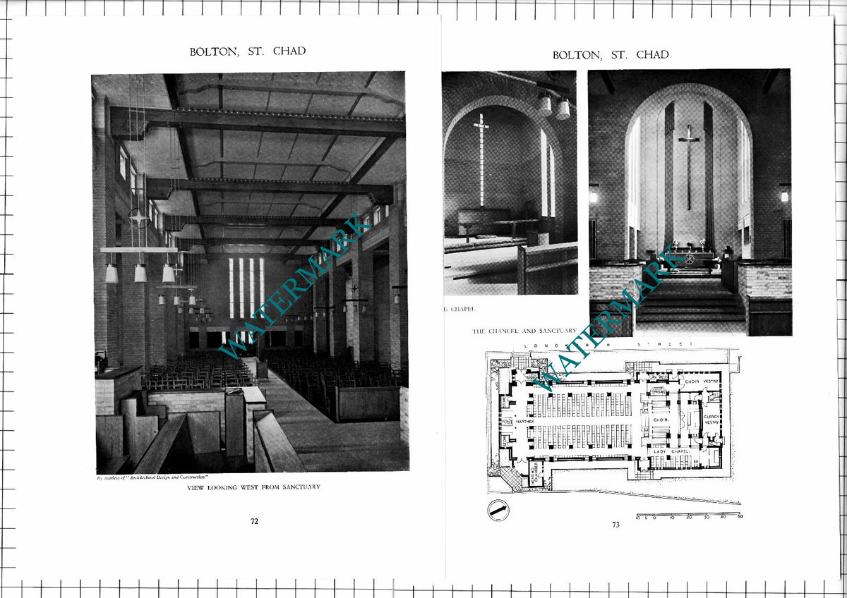 St Chad's Church Bolton Richard Nickson Architect - c.1947 Article / Print