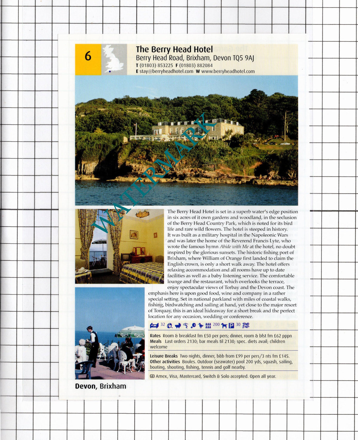 The Garrack Hotel St Ives Cornwall / The Berry Head Brixham Devon - 2011 Advert
