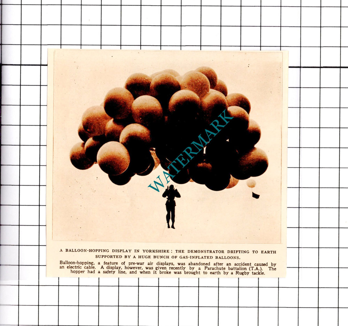 Balloon Hopping Yorkshire Parachute Battalion (TA) -  1950 SMALL Clipping/ Print