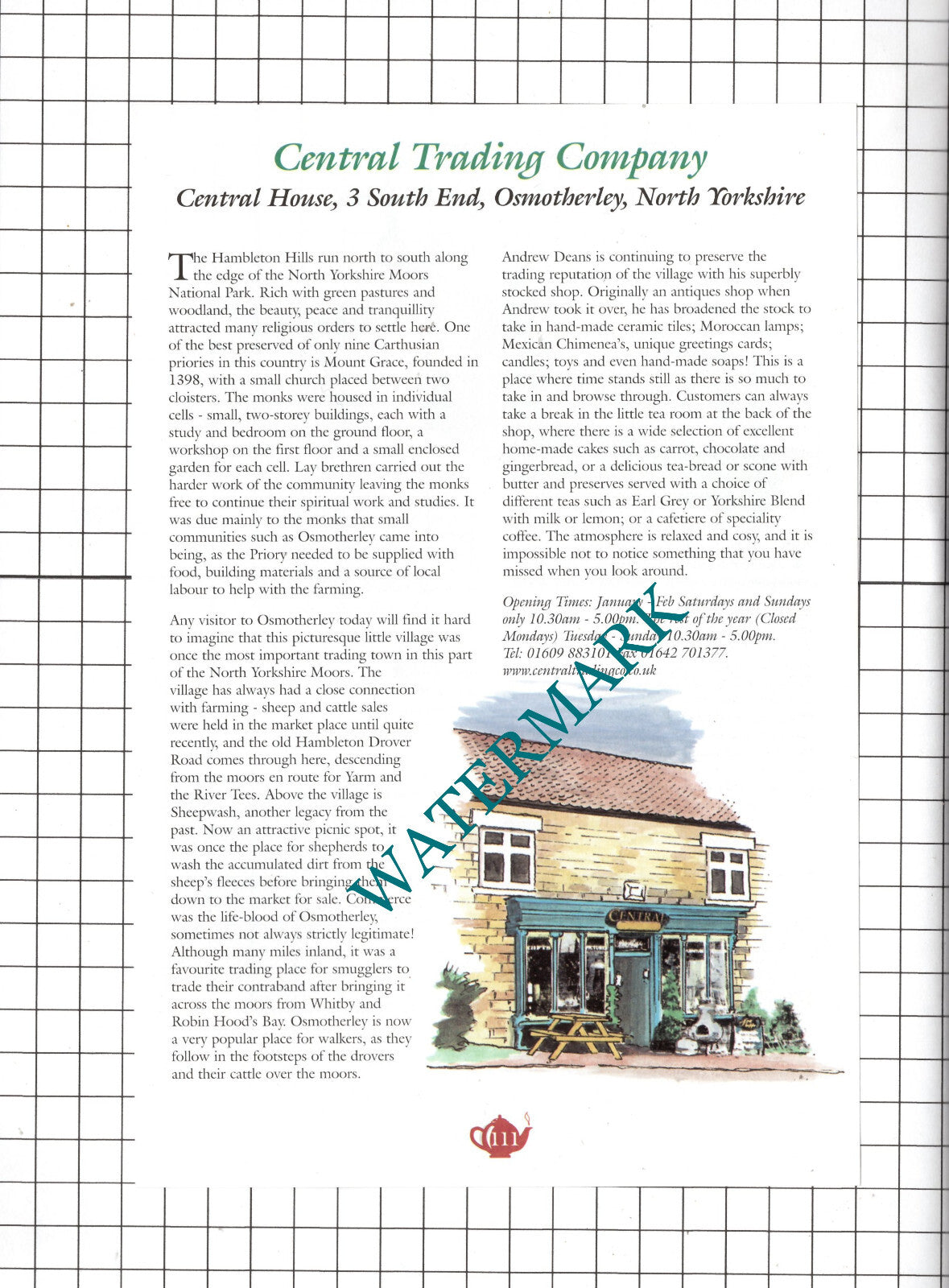 Central Trading Company Osmotherley Corn Mill Bainbridge Yorkshire c.2000 Advert