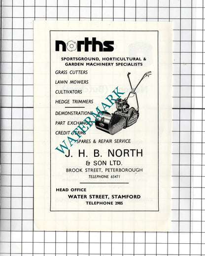 Nelsons Butchers Ltd Stamford FH Gilman JHB North & Son Peterborough 1974 Advert