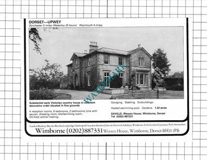 Upwey Dorset / Sutton-Under-Brailes House Sale Advert - 1980 Clipping / Print
