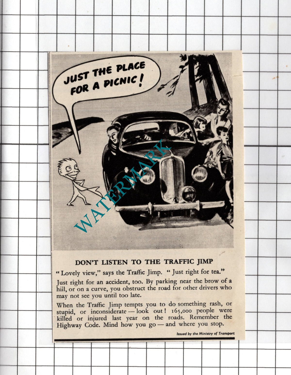 Traffic Jimp Advert  - 1948 SMALL Cutting