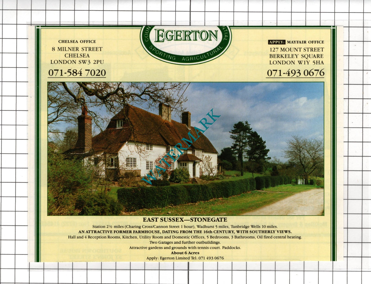 Stonegate Sussex  -   House Sale Advert  1991