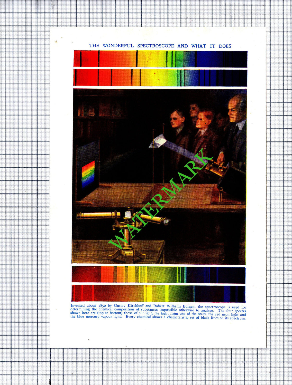 The Spectroscope Robert Bunsen Kirchhoff  - c.1940s Print