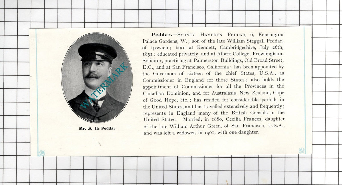 Frederick Freke Palmer / Sydney Hampden Peddar Kennett Cambs  - c.1905 Clipping