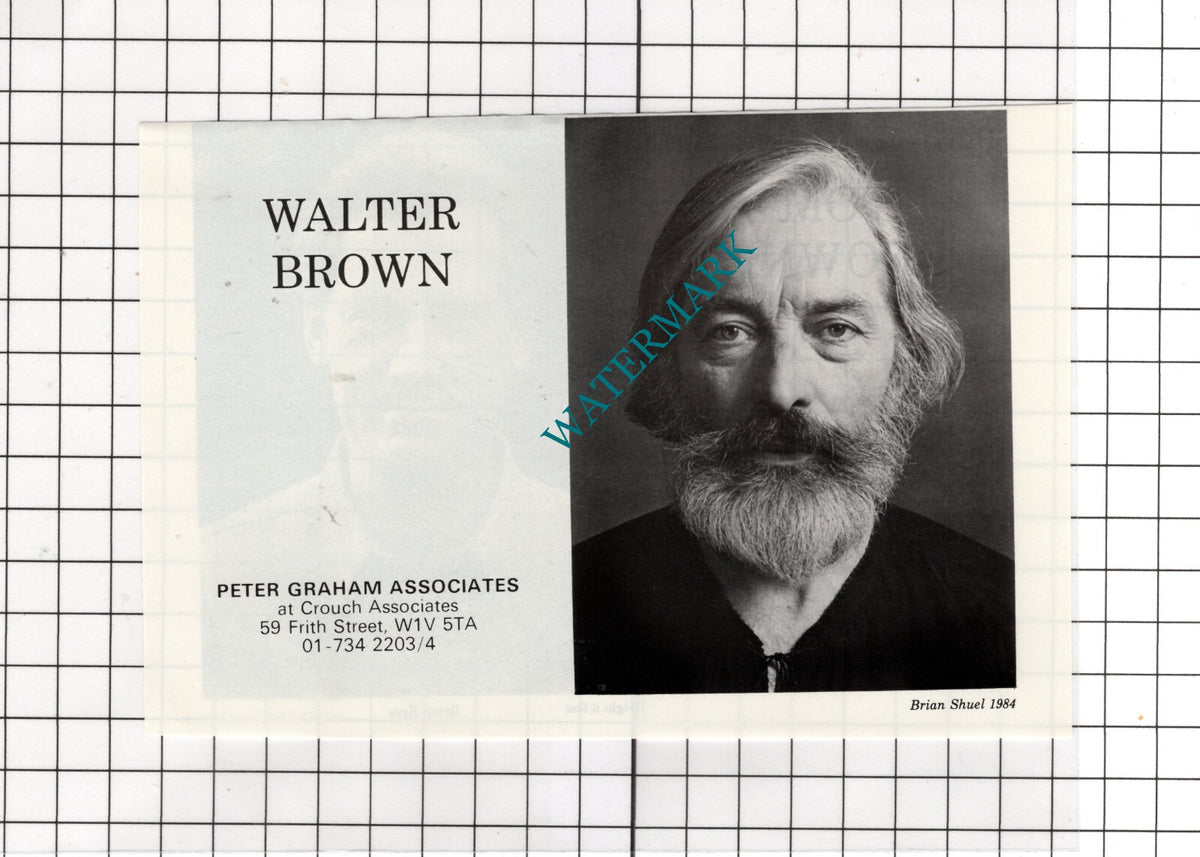 Tom Browne Actor /  Walter Brown Actor - 1986 Advert
