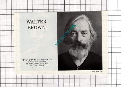 Tom Browne Actor /  Walter Brown Actor - 1986 Advert