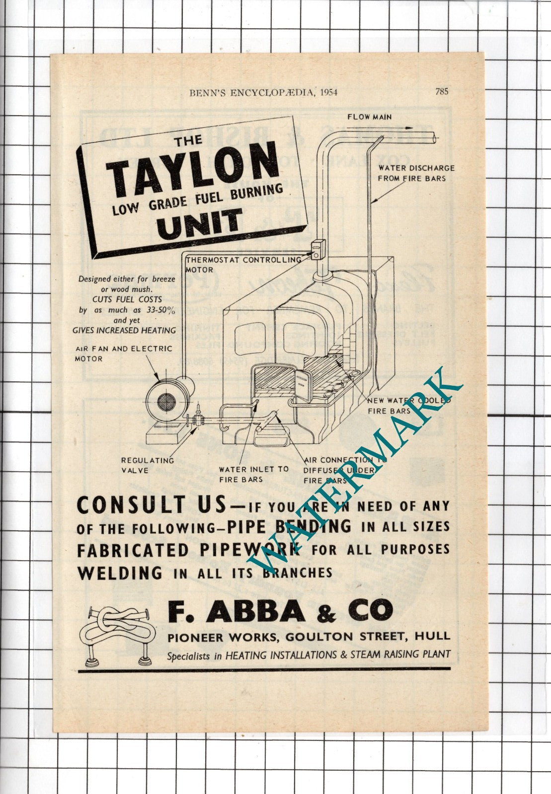 F Abba & Co Pioneer Works Hull Yorkshire   - 1954 Advert