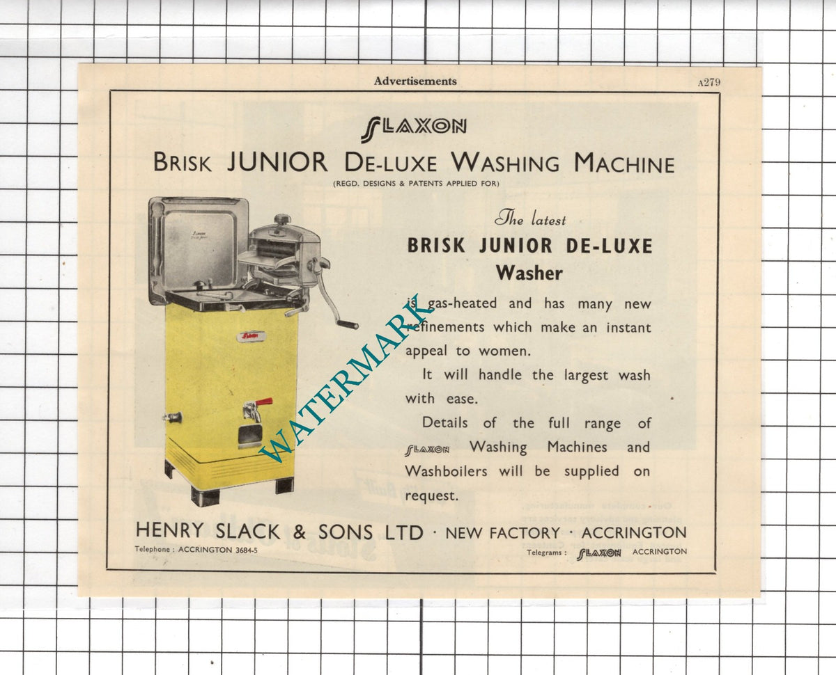 Stotts Of Oldham / Henry Slack & Sons Ltd Accrington Slaxon -  1951 Advert