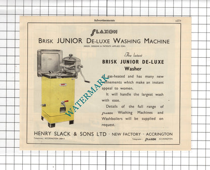 Stotts Of Oldham / Henry Slack & Sons Ltd Accrington Slaxon -  1951 Advert