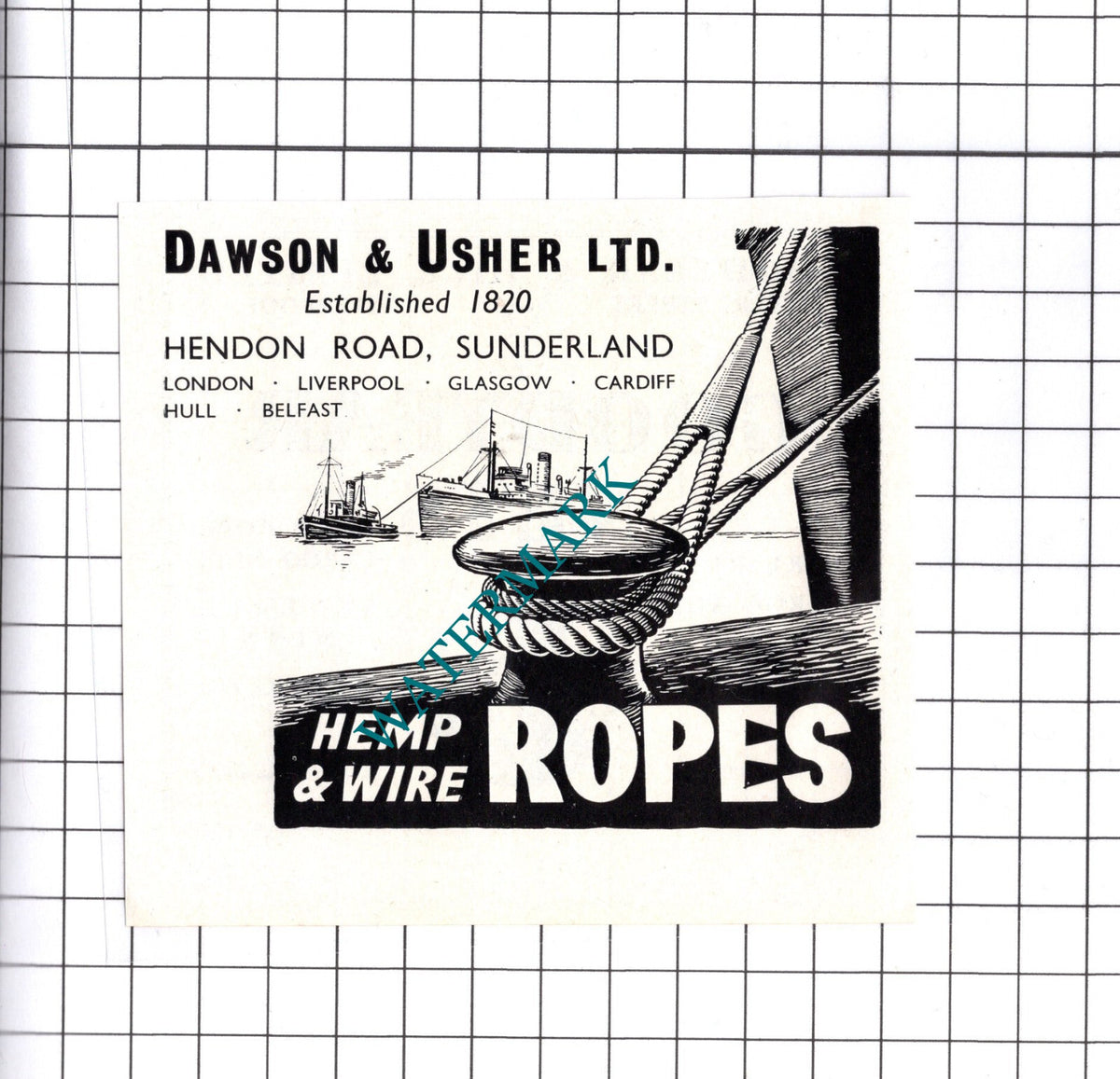 Dawson & Usher Ltd Sunderland / Goodyear & Hick Liverpool - c.1957 Small Advert