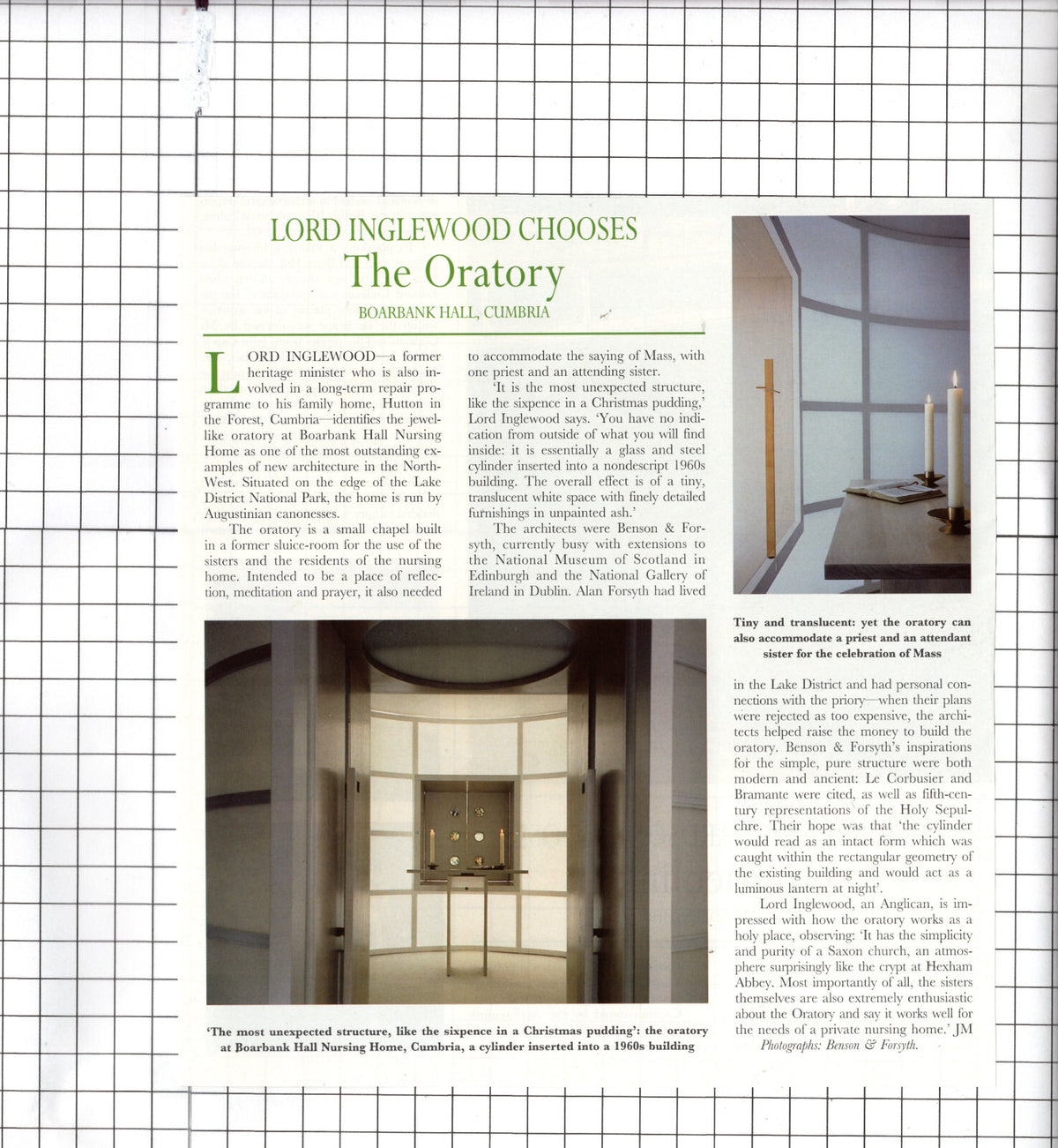The Oratory Boarbank Hall Nursing Home Cumbria Lord Inglewood  - 1997 Cutting